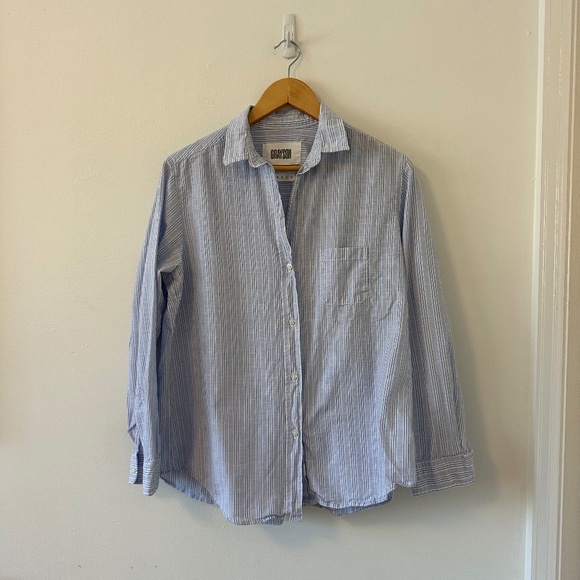 Grayson Tops - Grayson Coastal The Hero Blue and White Stripe | Size 4 (Large)